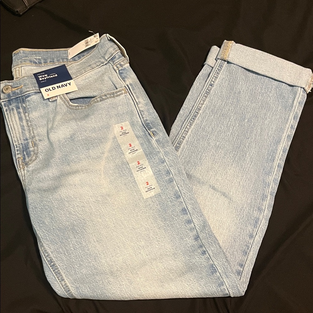 Old Navy Women's Straight Leg Jeans in Light Blue